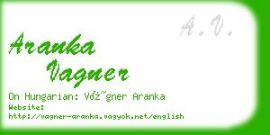 aranka vagner business card